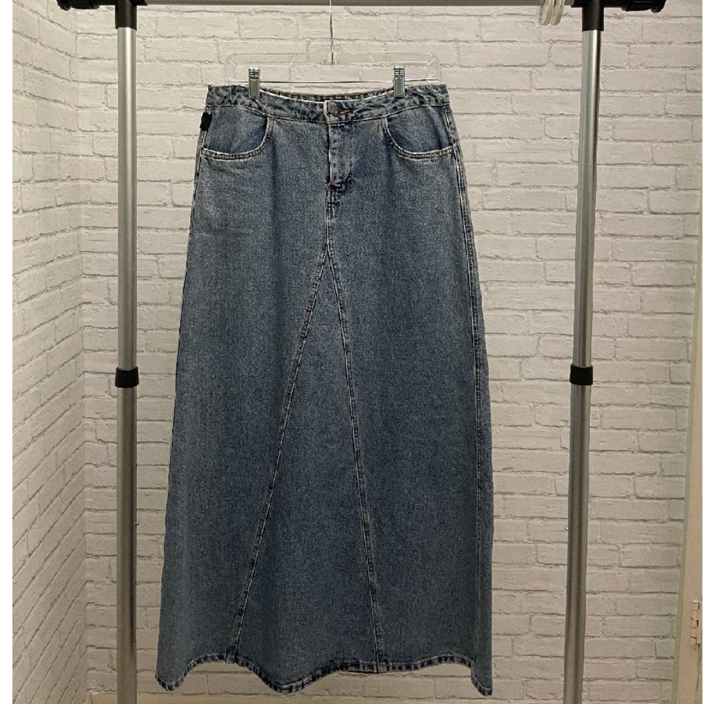 denim maxi skirt